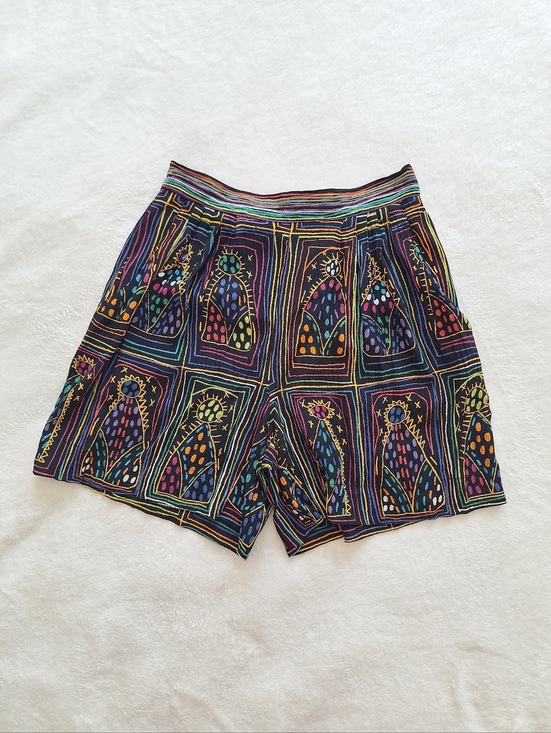 Platinum By Dorothy Schoelen Pants - VTG Platinum Dorothy Schoelen Shorts ☀️ Art to Wear Rayon Sz 4 Made in USA